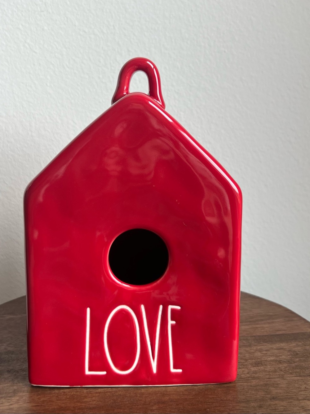 New Rae Dunn Ceramic Red LOVE Birdhouse